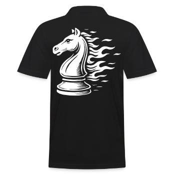 Jeu de société Chess Knight Flames - Polo Homme - noir - Dos - Kai (181cm)