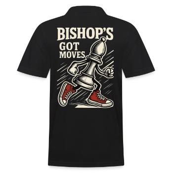 Bishop's Got Moves Chess Player Board Game - Men's Polo Shirt - black - Back - Kai (181cm)