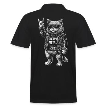 Heavy Metal Rock Musik Lustiges Outfit - Männer Poloshirt - Schwarz - Hinten - Kai (181cm)