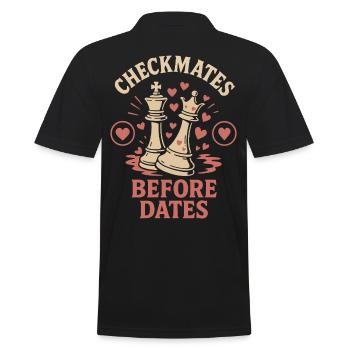 Checkmate Before Dates Chess Player Lover - Men's Polo Shirt - black - Back - Kai (181cm)