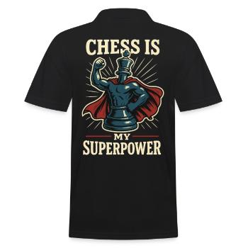 Les échecs sont mon super-pouvoir de joueur d’échecs drôle - Polo Homme - noir - Dos - Kai (181cm)