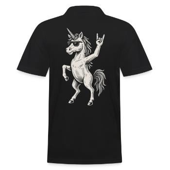Licorne Rock Musique Drôle Heavy Metal Rétro Vibes - Polo Homme - noir - Dos - Kai (181cm)