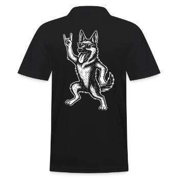 Lustige Heavy Metal Rockmusik Deutscher - Männer Poloshirt - Schwarz - Hinten - Kai (181cm)