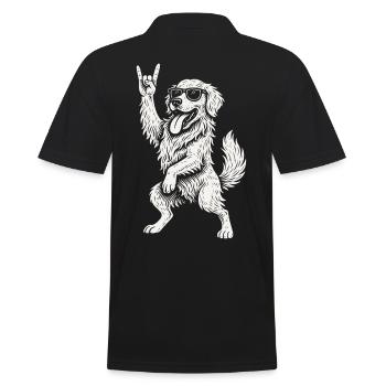 Labrador Retriever Rock Musique Drôle Chien Dur - Polo Homme - noir - Dos - Kai (181cm)