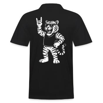 Tiger Metal Music Rock Musik Funny Heavy Metal - Männer Poloshirt - Schwarz - Hinten - Kai (181cm)