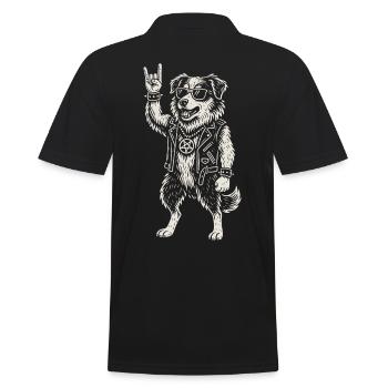Musique rock Drôle Berger australien Chien - Polo Homme - noir - Dos - Kai (181cm)