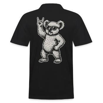 Musique Rock Koala Heavy Metal Drôle Design - Polo Homme - noir - Dos - Kai (181cm)