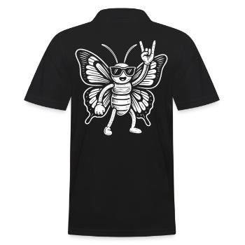Drôle Papillon Rock Musique Heavy Metal Humour - Polo Homme - noir - Dos - Kai (181cm)