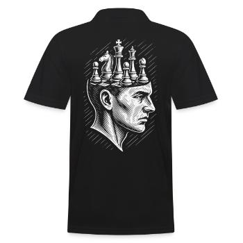 Passionné d’échecs Joueur d’échecs fantôme - Polo Homme - noir - Dos - Kai (181cm)
