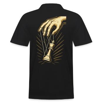 Schachspieler Puppenkönig Schachenthusiast - Männer Poloshirt - Schwarz - Hinten - Kai (181cm)