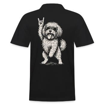 Rockmusik Havaneser Hund Lustiges Heavy Metal - Männer Poloshirt - Schwarz - Hinten - Kai (181cm)