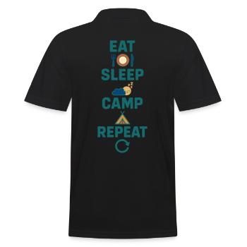 Eat Sleep Camp Repeat Fun Camping Adventure - Polo Homme - noir - Dos - Kai (181cm)