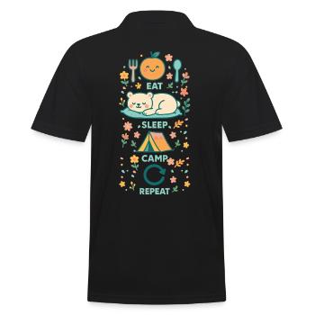 Manger Dormir Camp Répéter Funny Camper - Polo Homme - noir - Dos - Kai (181cm)