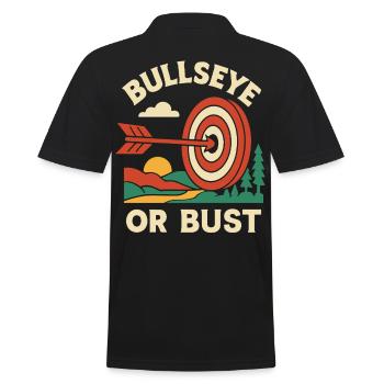 Bullseye Or Bust Archery Bow Funny - Men's Polo Shirt - black - Back - Kai (181cm)