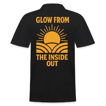 Glow From The Inside Out Mindfulness Affirmation - Men's Polo Shirt - black - Back - Kai (181cm)