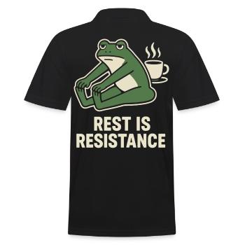 Le calme est résistance, pleine conscience, affirmation - Polo Homme - noir - Dos - Kai (181cm)