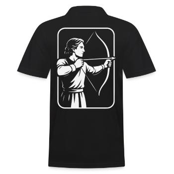 Archery Bow Target Archer Design - Men's Polo Shirt - black - Back - Kai (181cm)