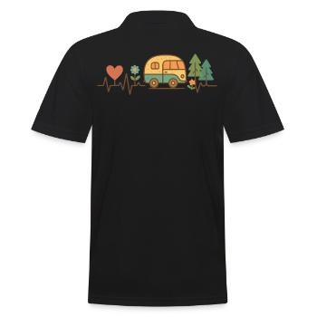 Drôle de camping-car Heartbeat Camping Van Design - Polo Homme - noir - Dos - Kai (181cm)