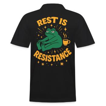 Calmness is resistance mindfulness affirmation - Men's Polo Shirt - black - Back - Kai (181cm)