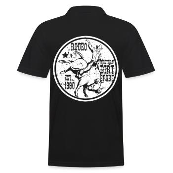 Cowboy de rodéo équitation taureau western lasso cadeau - Polo Homme - noir - Dos - Kai (181cm)