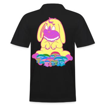 Rabbit Ecstasy Drugs Mushrooms Out Nature Lover Retro - Men's Polo Shirt - black - Back - Kai (181cm)