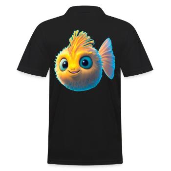 süßer Baby Kugelfisch - Männer Poloshirt - Schwarz - Hinten - Kai (181cm)