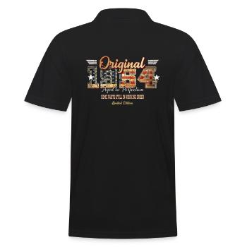 Original 1954 USA gift birthday retro - Men's Polo Shirt - black - Back - Kai (181cm)