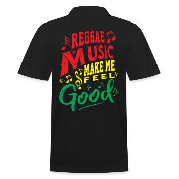 La musique reggae me fait me sentir bien - Polo Homme - noir - Dos - Kai (181cm)