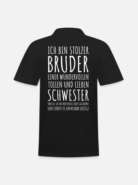 Stolzer Bruder Geschwister Geschenkidee Schwester - Männer Poloshirt - Schwarz