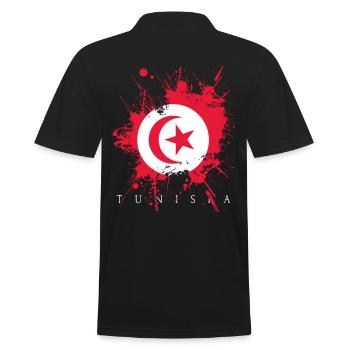 Tunisia Tunesien Afrika Tunis Fahne Flagge Land - Männer Poloshirt - Schwarz - Hinten - Kai (181cm)