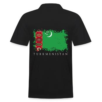 Turkménistan asie centrale drapeau drapeau pays - Polo Homme - noir - Dos - Kai (181cm)
