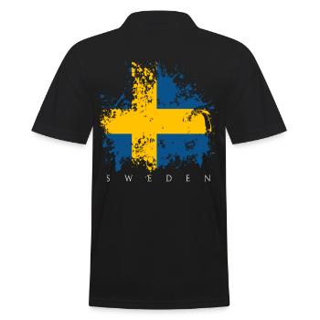 Drapeau de la Suède Tshirt Stockholm Europe - Polo Homme - noir - Dos - Kai (181cm)
