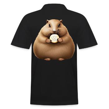 Groundhog with Cracker - Men's Polo Shirt - black - Back - Kai (181cm)