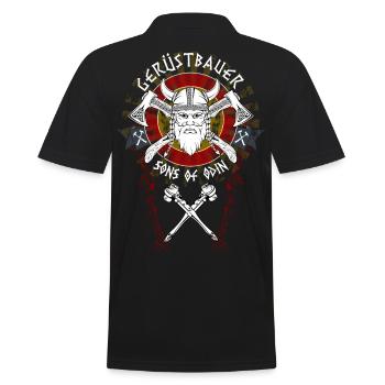 Gerüstbauer Shirt bedruckt in top Markenqualität - Männer Poloshirt - Schwarz - Hinten - Kai (181cm)