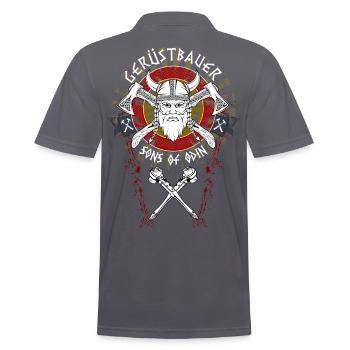 Gerüstbauer Shirt bedruckt in top Markenqualität - Männer Poloshirt - Anthrazit - Hinten - Nico (186cm)