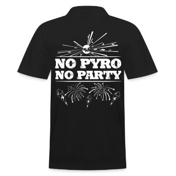 No Pyro No Party - Men's Polo Shirt - black - Back - Kai (181cm)