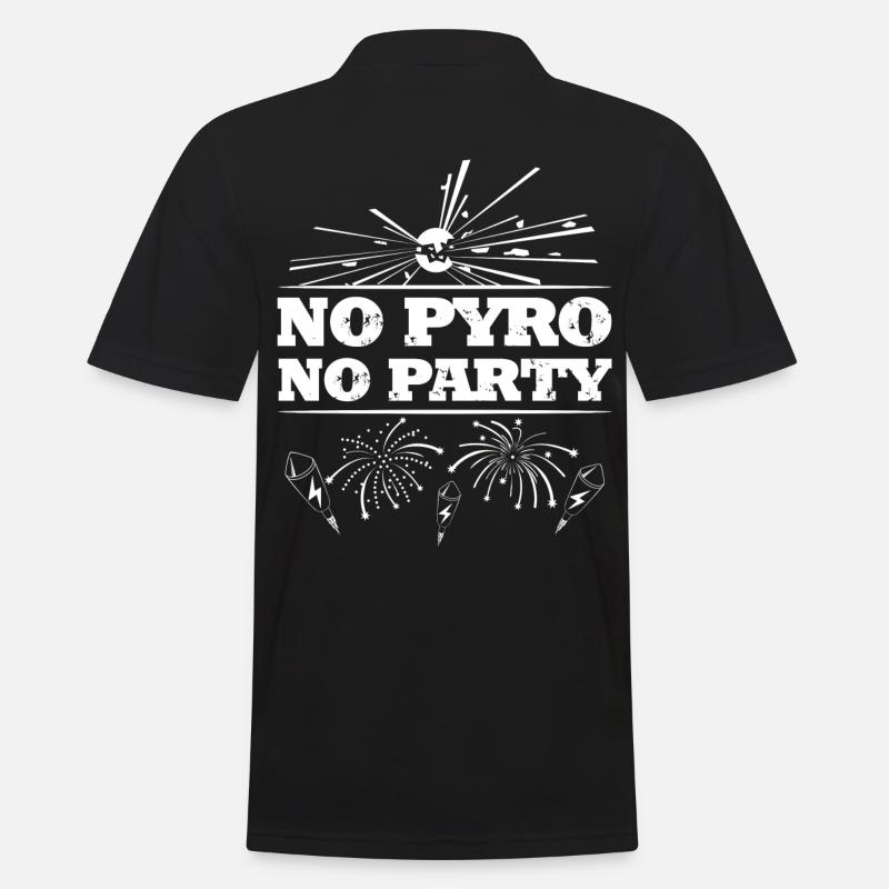 No Pyro No Party - Männer Poloshirt - Schwarz