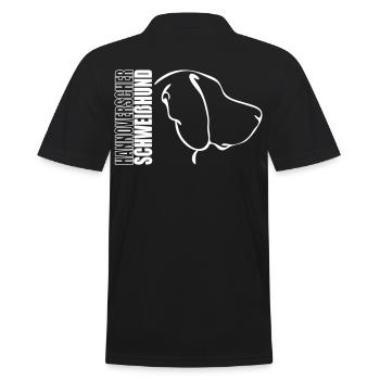 HANNOVERSCHER SCHWEIßHUND PROFIL - Männer Poloshirt - Schwarz - Hinten - Kai (181cm)