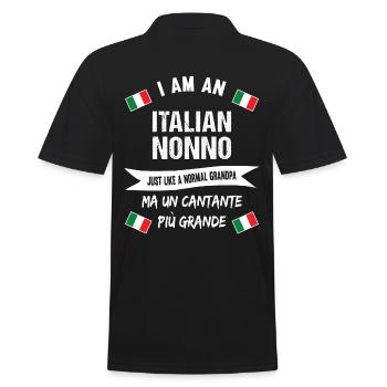 Italian Nonno - italienischer Opa der singt - Männer Poloshirt - Schwarz - Hinten - Kai (181cm)