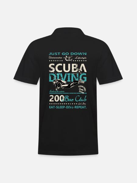 Diving vintage retro shark 200 bar club - Men's Polo Shirt - black