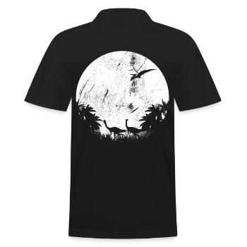 Gallimimus Dino Lizard - Men's Polo Shirt - black - Back - Kai (181cm)