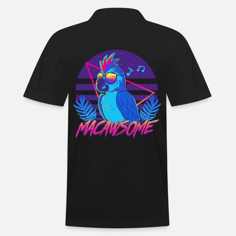 Macawsome - Männer Poloshirt - Schwarz