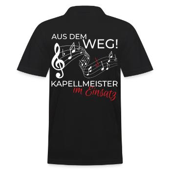 Kapellmeister Dirigent Shirt Spruch Geschenk - Männer Poloshirt - Schwarz - Hinten - Kai (181cm)