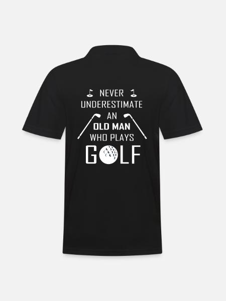 Golf alter mann - Männer Poloshirt - Schwarz