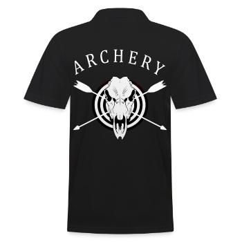 Bogenschießen Bogenschütze Motiv Shirt Bogen - Männer Poloshirt - Schwarz - Hinten - Kai (181cm)