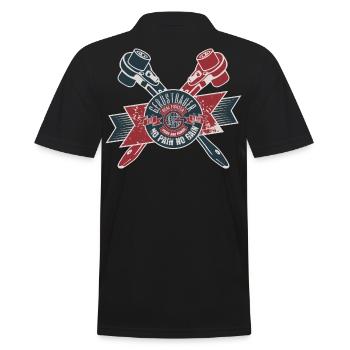 Gerüstbauer Shirt bedruckt in top Markenqualität - Männer Poloshirt - Schwarz - Hinten - Kai (181cm)