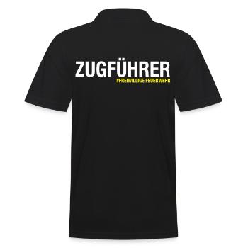 Zugführer Freiwillige Feuerwehr - Männer Poloshirt - Schwarz - Hinten - Kai (181cm)