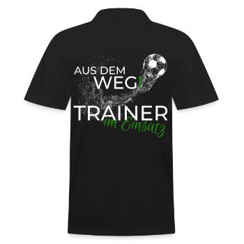 Fußballtrainer Geschenk Shirt lustiger Spruch - Männer Poloshirt - Schwarz - Hinten - Kai (181cm)