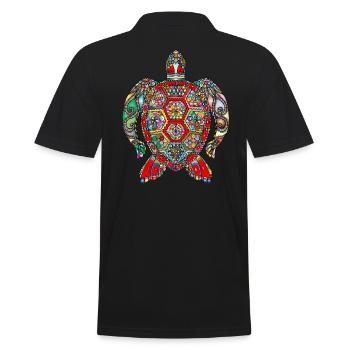 turtle - Men's Polo Shirt - black - Back - Kai (181cm)
