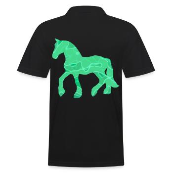 Pferd Pferde Herz Reiten Mädchen Frauen Geschenk - Männer Poloshirt - Schwarz - Hinten - Kai (181cm)